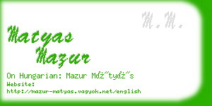 matyas mazur business card